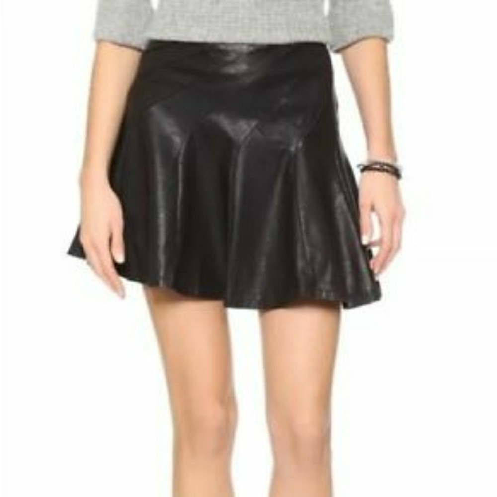 NWT FREE PEOPLE Vegan leathet mini skirt